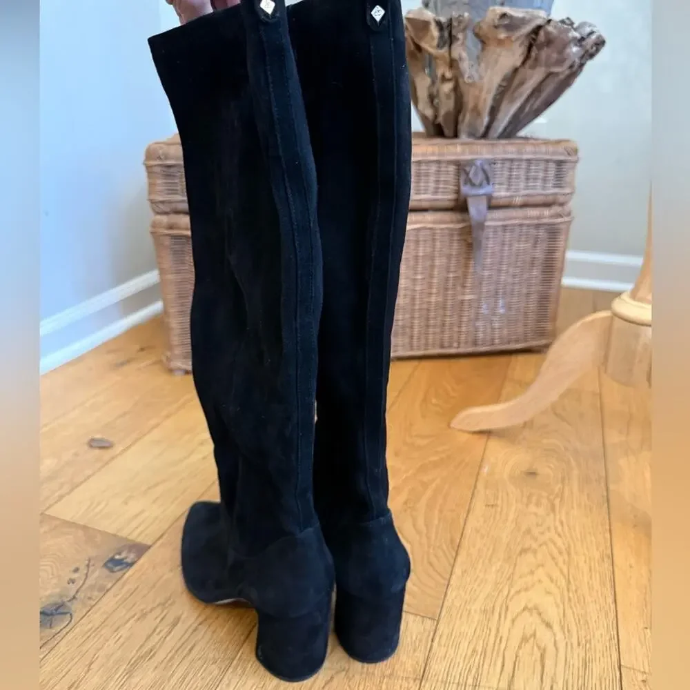 Sam Edelman Knee High Suede Boots Black Women’s 10.5 EUC